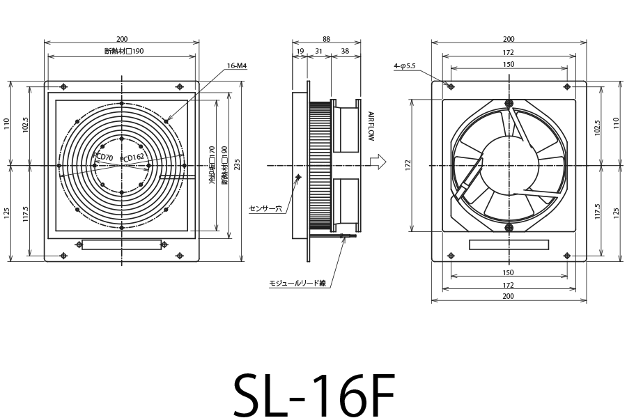 SL-16F外形図